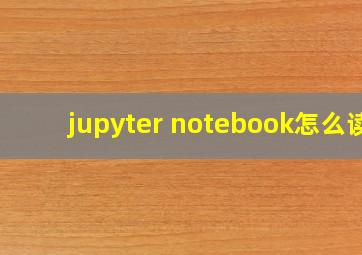 jupyter notebook怎么读